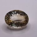 Natural Quartz CITRINE yellow from Madagascar, oval faceted 26.69 ct, AIG certificate