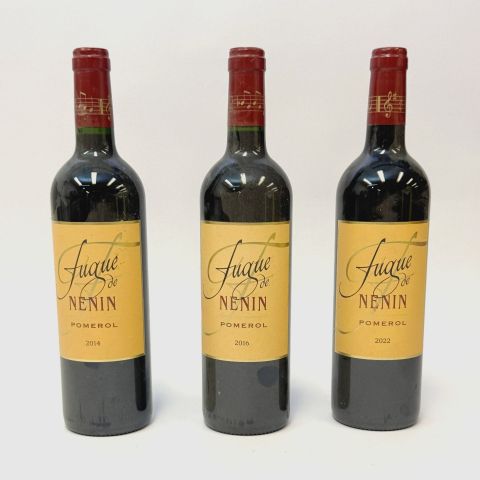 Trois bouteilles du second vin du Château Nénin, Fugue de Nénin
