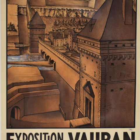 Affiche originale pour exposition Vauban à Luxembourg en 1934
