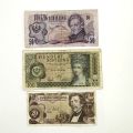 Sammlung von 6 österreichischen Banknoten in unterschiedlichen Erhaltungszuständen und aus verschiedenen Jahrgängen