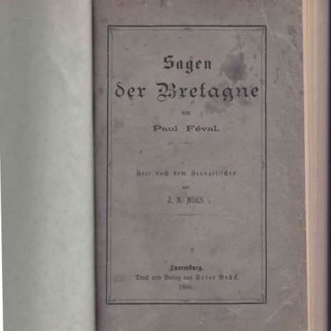 Sagen der Bretagne de Paul Féval en reliure skivertex moderne, 1886