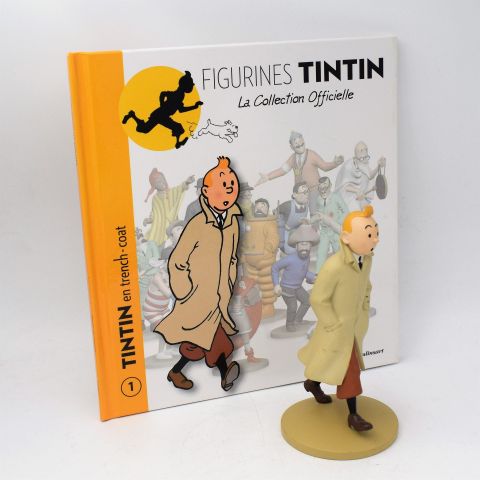 (TINTIN - COLLECTION), #1 , TINTIN en trench-coat "Le Crabe aux pinces d'or", Figurine Résine