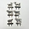 Ensemble de six présentoirs inox pour étiquettes fromages variés : Emmental à Gouda