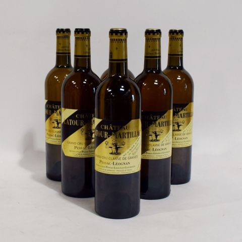 Ensemble rare : 6 bouteilles Château LATOUR-MARTILLAC, Grand Cru Classé de Graves 2000
