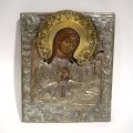 ICÔNE Russe du XIXe siècle : La Vierge d'Akhtirsk, Tempera sur bois