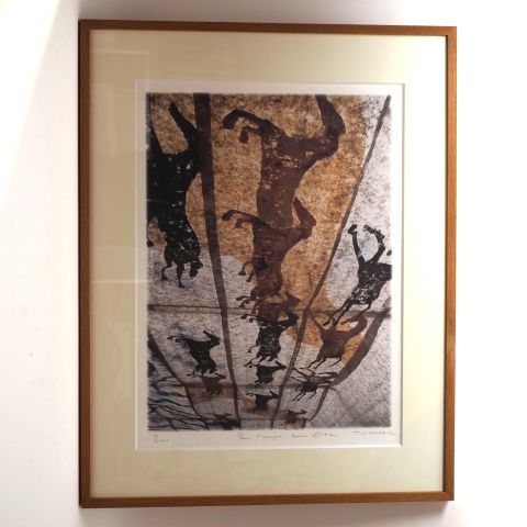 Sérigraphie signée de Tung-Wen Margue, Composition, 2000, dimensions 62 x 45 cm