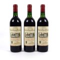 Trois bouteilles du Château Dutruch Grand Poujeaux, millésime 1990 à Moulis
