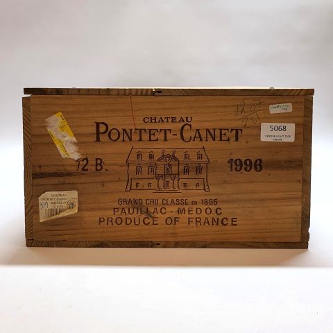 Ensemble de 12 bouteilles du Château Pontet-Canet, 5e Grand Cru Classé 1996
