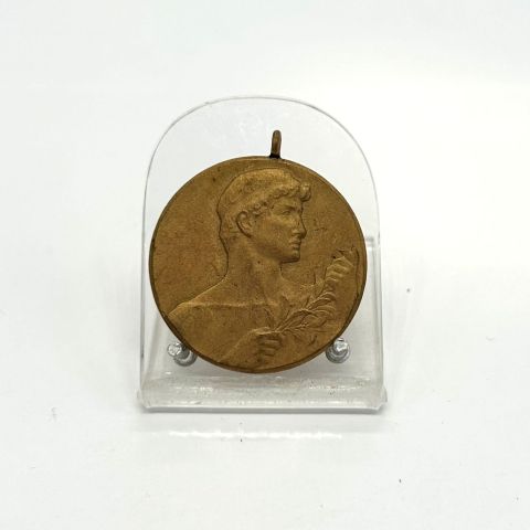 Médaille d'or muette en bronze doré pour remise de prix, 30 mm