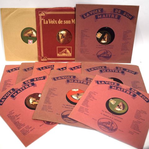 (DISQUES MASTER'S VOICE) Ensemble de 12 disques 78 tours