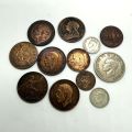 Réunion de 23 pièces de monnaie britanniques, Victoria et George VI inclus