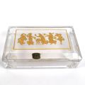 Boîte vide-poche en cristal "Danse de Flore" avec décor doré élégant