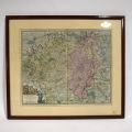 Carte du Duché de Luxembourg, Johann Baptist Homann, 1712, bien aquarellée d'époque