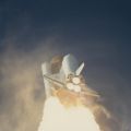Vintage Foto des Starts des Space Shuttle Atlantis von der NASA (1988)