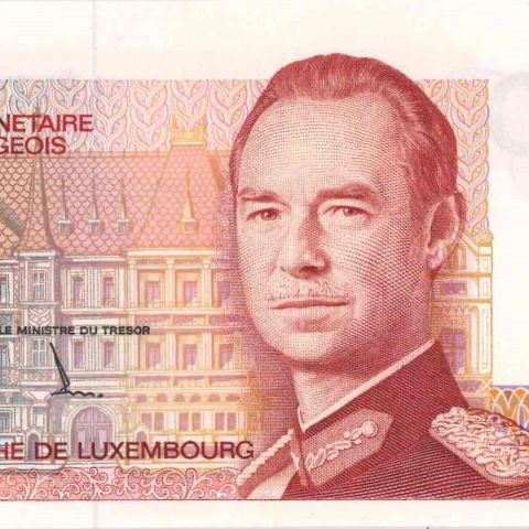 Billet de 100 Francs, Grand-Duc Jean, Palais grand-ducal, dessin Pit Weyer
