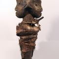 Statuette Vaudou bicéphale d'Afrique, puissante et sacrifielle - H. 53,5cm
