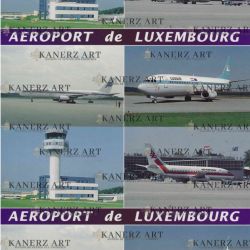 Vintage aerial postcards with views of aircraft and the Control Tower