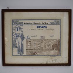 Diplôme rare du Championnat Cantonal de quilles décerné par Keleklub "Hasard" Re'den