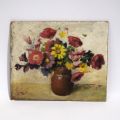 Alfred T. Bastien (1873-1955) : Bouquet de fleurs, Huile sur toile, Signée