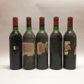 Five bottles of Château Lafite Rothschild 1976, 1er Grand Cru Classé, missing labels