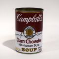 Boîte de conserve signée d'Andy Warhol : Campbell's Clam Chowder, sans certificat