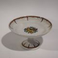 Compotier en faïence BOCH La Louvière, décor de fleurs, art nouveau XIXe siècle