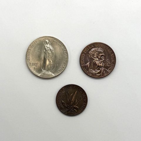 Réunion de pièces de monnaie du Vatican, Pie XI, années 1931-1932