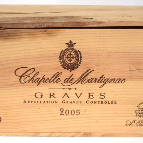 (GRAVES) 6 bouteilles de la CHAPELLE de MARTIGNAC, GRAVES 2005