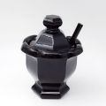 Rare Baccarat black crystal mustard pot