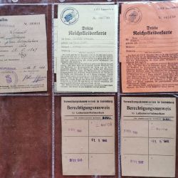 Lot de 5 cartes de ravitaillement de la commune d'Hesperange (1940)