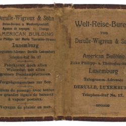 Protège documents de voyage en toile, usures, ca 1900, Derulle-Wigreux & Sohn
