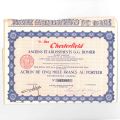 A 5,000-franc share certificate from G.-G. Bomier, 17 copies in perfect condition
