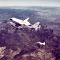 NASA. The prototype space shuttle "Enterprise" transported on a Boeing 747