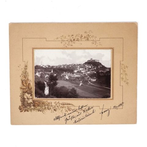 Photographie privée de Weitra, Autriche, par J. Marak, 1897, mention manuscrite