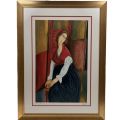 Lithographie de Modigliani : Portrait de Jeanne Hébuterne, tirage limité à 950 exemplaires