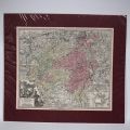 Carte aquarellée ancienne de Luxembourg avec plan de la ville, 1740/42