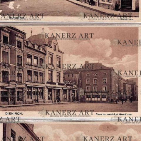 Réunion de cartes postales historiques de Diekirch, Luxembourg, années 1920