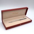 Kugelschreiber aus versilbertem Chrom mit Etui und Dokumenten, signiert DUPONT