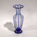 Vase en cristal de Val Saint Lambert à panse bleutée de 20 cm
