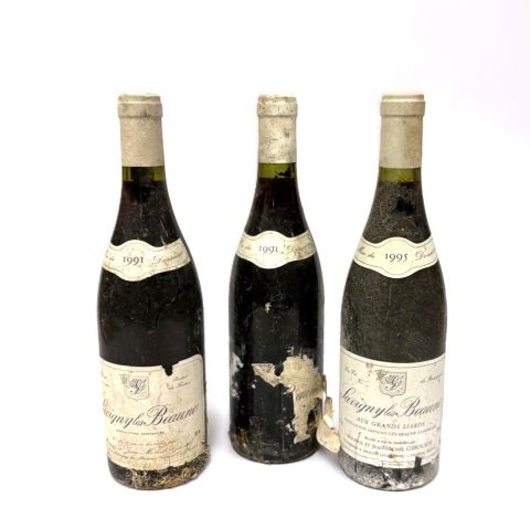 Trois bouteilles du Domaine Giboulot, millésimes 1991 et 1995, Cuvée "Aux Grands Liards"