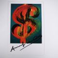 Carte postale A. Warhol, impression Dollars, Robert Morris, édition limitée