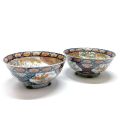 Ensemble de deux bols Imari en porcelaine polychrome, XXe siècle, diamètre 20 cm