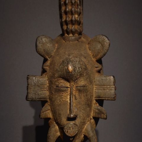 Masque Sénoufo de Côte d'Ivoire avec belle patine, environ 20 cm