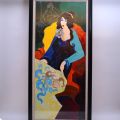 Sérigraphie d'Isaac Tarkay : Jeune femme assise, édition limitée, signée, 113x50 cm