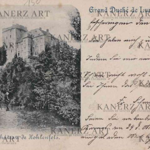 Château de Hollenfels : carte postale ancienne (1900) de la série Luxembourg