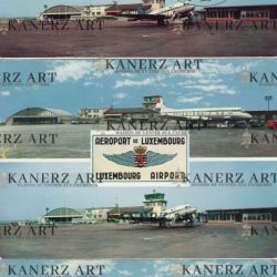 Set of 3 old postcards of Luxembourg airport