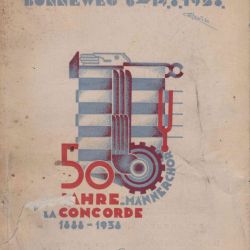 Von CALTEUX gezeichnetes Cover für Festwoche Bonneweg 1938, La Concorde 1888-1938: Zustand eingerissen