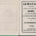 Almanach 1837 du Grand-Duché de Luxembourg - Édition luxueuse en reliure verte