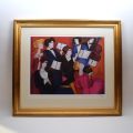 Sérigraphie signée de Linda Le Kinff : L'Orchestre, 52 x 44 cm