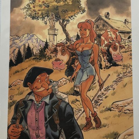 Autour du roc d'enfer, ex-libris dédicacé et signé par Félix Meynet